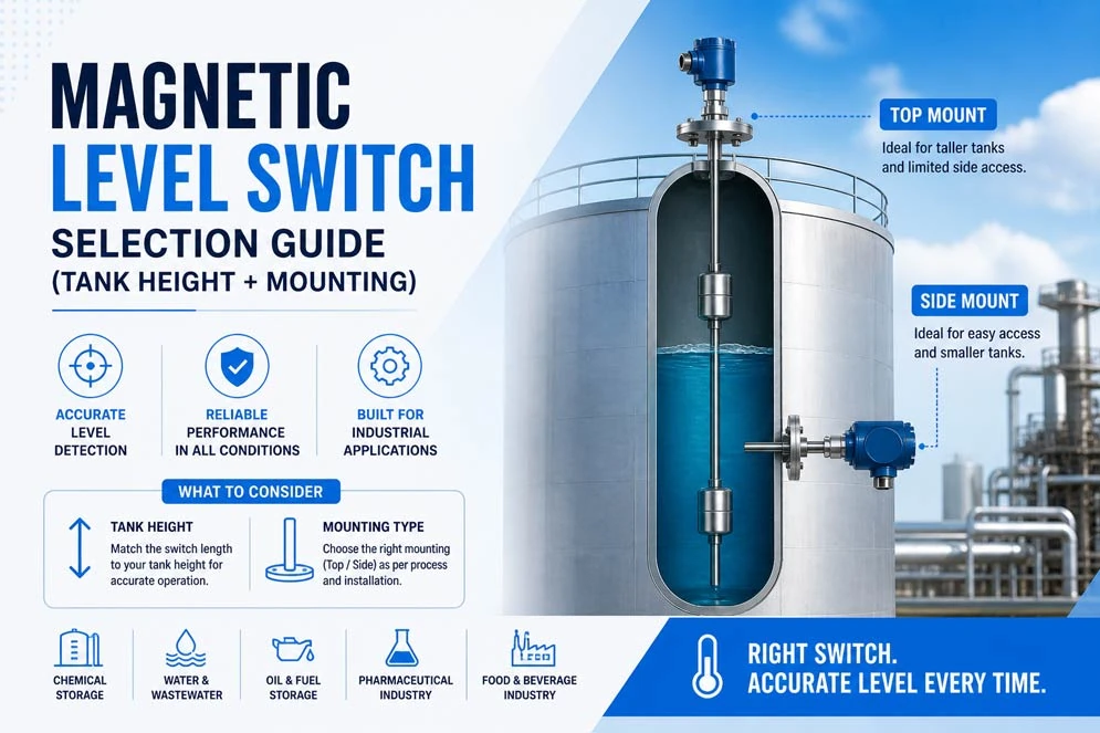 Magnetic Level Switch Selection Guide (Tank Height + Mounting)